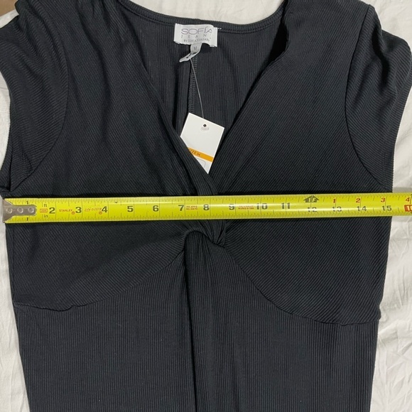Sofia Vergara black twist front ribbed Dress women’s size M - Picture 12 of 16